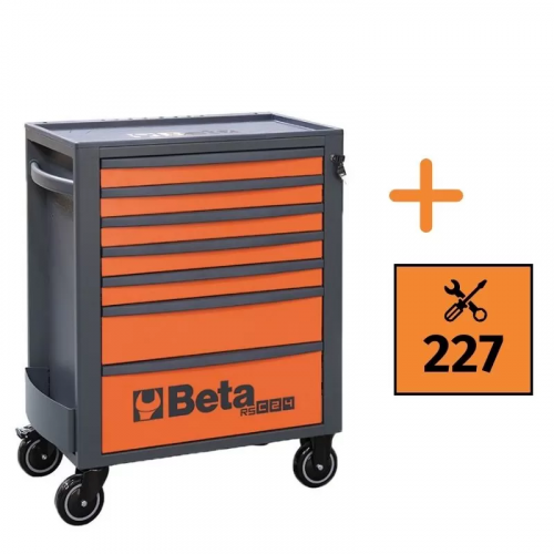 Wózek narzędziowy (2400/RSC24/7) z zestawem 227 narzędzi elementów szaro-pomarańczowy