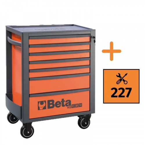 Wózek narzędziowy (2400/RSC24/7) z zestawem 227 narzędzi pomarańczowy