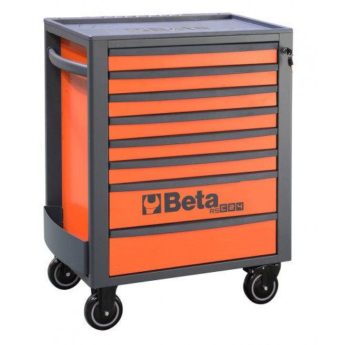 Wózek narzędziowy z ośmioma szufladami rsc24 z blachy stalowej lakierowany pusty pomarańczowy ral2011/ral2011