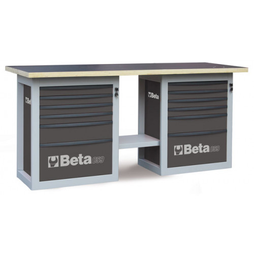 Stół warsztatowy "Endurance" z 2 szafkami narzędziowymi z sześcioma szufladami Beta 5900/C59BG