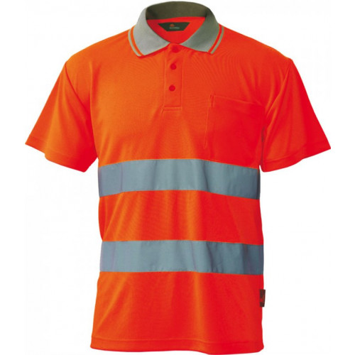 Koszulka polo ostrzegawcza o intensywnej widzialności pomarańczowa Vizwell VWPS01-BO