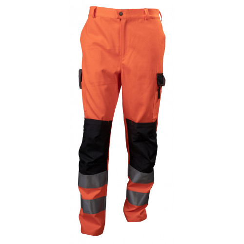 Spodnie robocze ostrzegawcze pomarańczowo-czarne Vizwell VWTC149OB